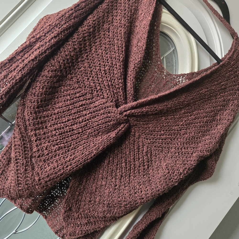 Altar’d State Twist Back Knit Sweater 🍷 Boho Cozy Fall Vibes XS/S - Picture 4 of 6